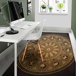Chinese Zodiac Calendar Signs Print Area Rug