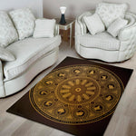 Chinese Zodiac Calendar Signs Print Area Rug