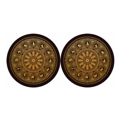 Chinese Zodiac Calendar Signs Print Car Coasters