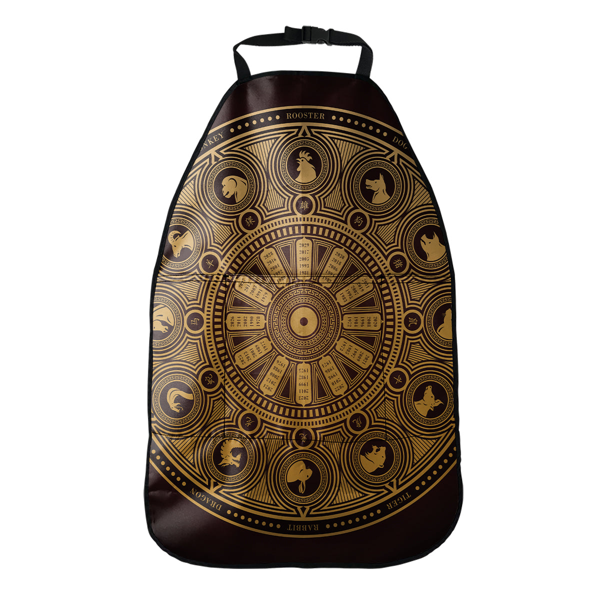 Chinese Zodiac Calendar Signs Print Car Seat Organizers