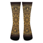 Chinese Zodiac Calendar Signs Print Crew Socks