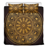 Chinese Zodiac Calendar Signs Print Duvet Cover Bedding Set