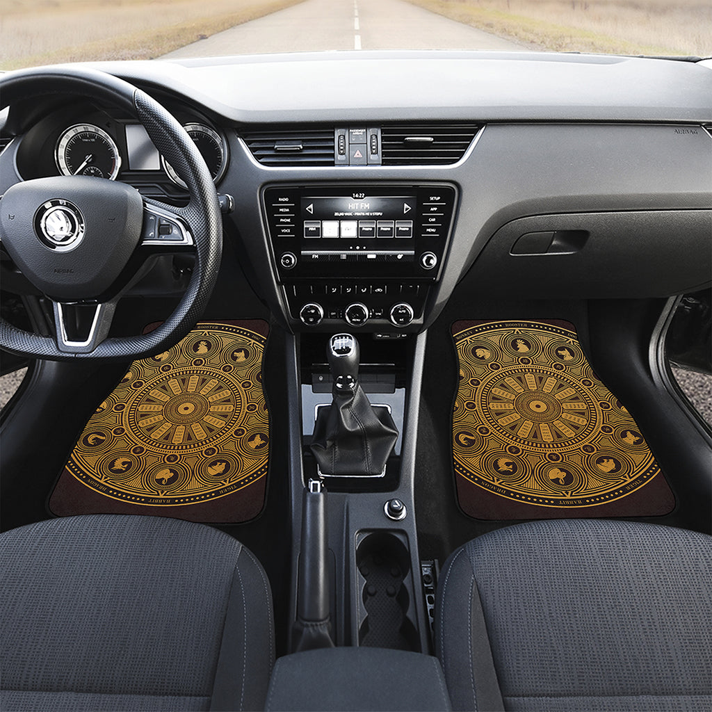 Chinese Zodiac Calendar Signs Print Front and Back Car Floor Mats