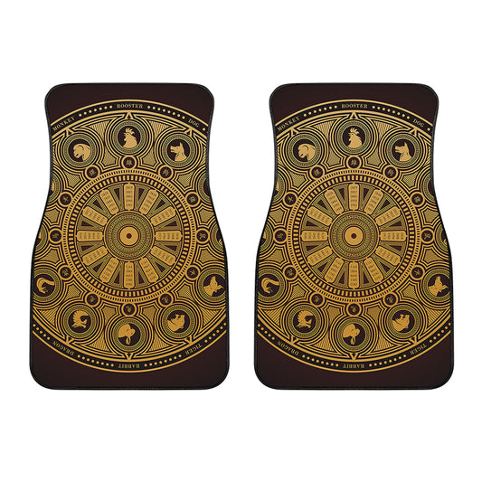 Chinese Zodiac Calendar Signs Print Front Car Floor Mats
