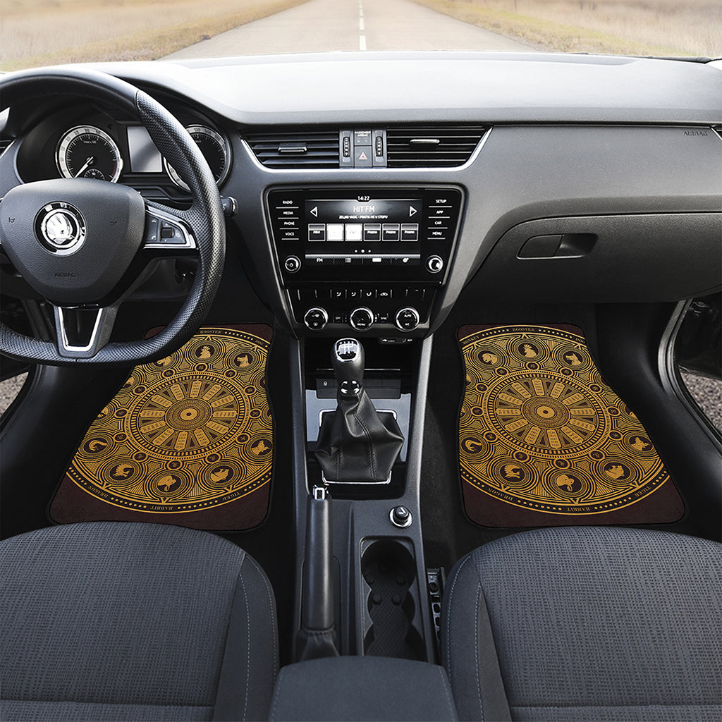 Chinese Zodiac Calendar Signs Print Front Car Floor Mats