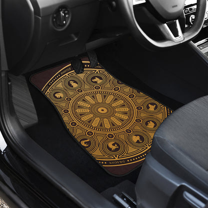Chinese Zodiac Calendar Signs Print Front Car Floor Mats
