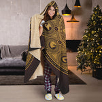 Chinese Zodiac Calendar Signs Print Hooded Blanket