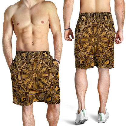 Chinese Zodiac Calendar Signs Print Men's Shorts