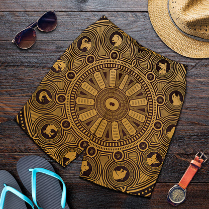 Chinese Zodiac Calendar Signs Print Men's Shorts