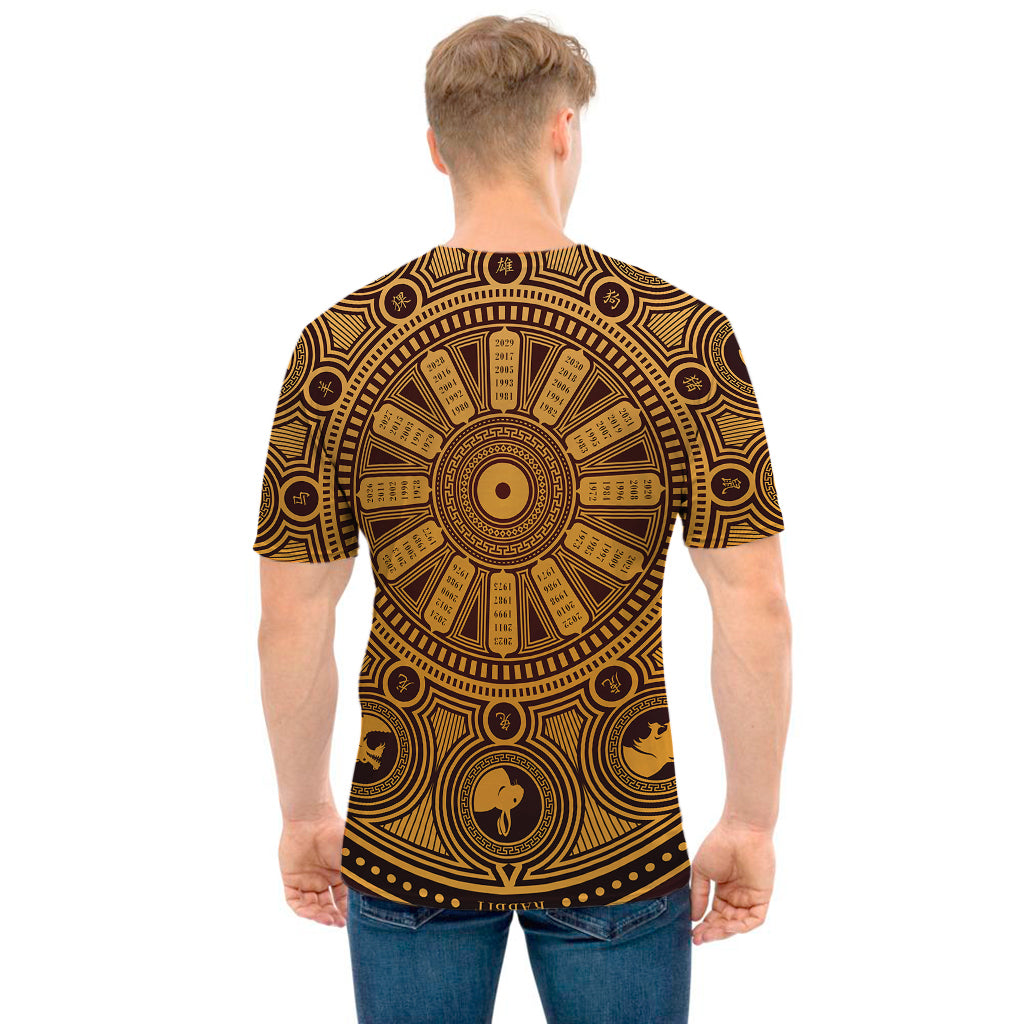 Chinese Zodiac Calendar Signs Print Men's T-Shirt
