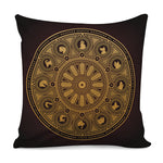 Chinese Zodiac Calendar Signs Print Pillow Cover