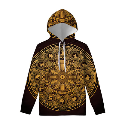 Chinese Zodiac Calendar Signs Print Pullover Hoodie