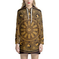 Chinese Zodiac Calendar Signs Print Pullover Hoodie Dress