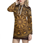 Chinese Zodiac Calendar Signs Print Pullover Hoodie Dress
