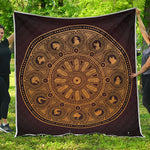 Chinese Zodiac Calendar Signs Print Quilt