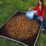 Chinese Zodiac Calendar Signs Print Quilt