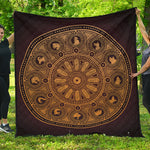 Chinese Zodiac Calendar Signs Print Quilt