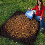 Chinese Zodiac Calendar Signs Print Quilt