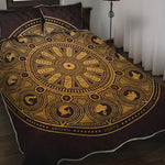 Chinese Zodiac Calendar Signs Print Quilt Bed Set