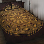 Chinese Zodiac Calendar Signs Print Quilt Bed Set