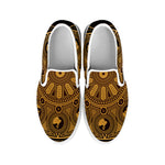 Chinese Zodiac Calendar Signs Print White Slip On Shoes