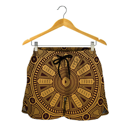 Chinese Zodiac Calendar Signs Print Women's Shorts
