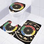 Chinese Zodiac Calendar Wheel Print 3 Piece Bath Mat Set