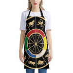 Chinese Zodiac Calendar Wheel Print Apron