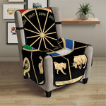 Chinese Zodiac Calendar Wheel Print Armchair Protector