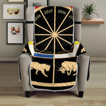 Chinese Zodiac Calendar Wheel Print Armchair Protector