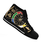 Chinese Zodiac Calendar Wheel Print Black High Top Shoes