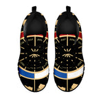 Chinese Zodiac Calendar Wheel Print Black Sneakers