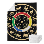 Chinese Zodiac Calendar Wheel Print Blanket