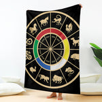 Chinese Zodiac Calendar Wheel Print Blanket