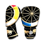 Chinese Zodiac Calendar Wheel Print Boxing Gloves