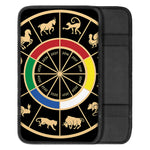 Chinese Zodiac Calendar Wheel Print Car Center Console Cover