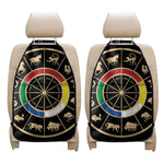 Chinese Zodiac Calendar Wheel Print Car Seat Organizers