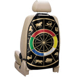 Chinese Zodiac Calendar Wheel Print Car Seat Organizers
