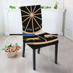 Chinese Zodiac Calendar Wheel Print Dining Chair Slipcover