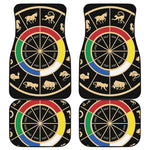 Chinese Zodiac Calendar Wheel Print Front and Back Car Floor Mats