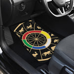 Chinese Zodiac Calendar Wheel Print Front and Back Car Floor Mats
