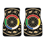 Chinese Zodiac Calendar Wheel Print Front Car Floor Mats