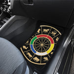 Chinese Zodiac Calendar Wheel Print Front Car Floor Mats