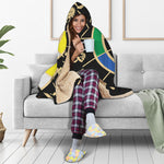 Chinese Zodiac Calendar Wheel Print Hooded Blanket