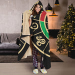 Chinese Zodiac Calendar Wheel Print Hooded Blanket