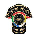 Chinese Zodiac Calendar Wheel Print Men's Baseball Jersey