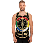 Chinese Zodiac Calendar Wheel Print Men's Tank Top