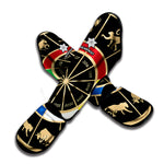 Chinese Zodiac Calendar Wheel Print Muay Thai Shin Guard