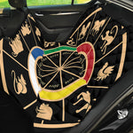 Chinese Zodiac Calendar Wheel Print Pet Car Back Seat Cover