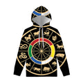 Chinese Zodiac Calendar Wheel Print Pullover Hoodie